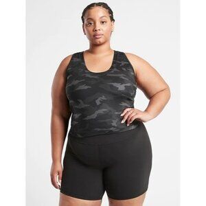 NEW Athleta Shanti Black & Gray Camo Crop Tank 3.0 Women's Plus Size 1X